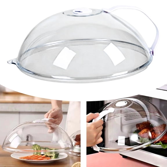 Microwave Splatter Cover for Food,Clear Microwave Splash Guard Cooker lid with Handle,BPA-Free,Soft Plastic