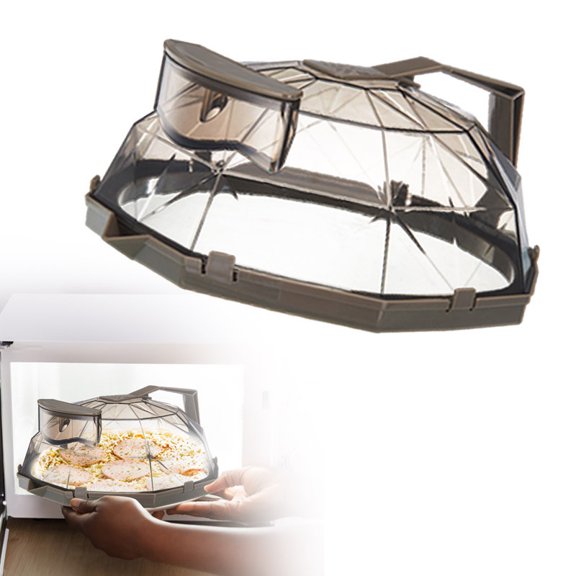 Microwave Splatter Guard - 11 Inch Clear Food Cover with Extension Handle, Steam Ventilation & Oil Splash Protection - BPA Free Dishwasher Safe Microwave Plate Cover
