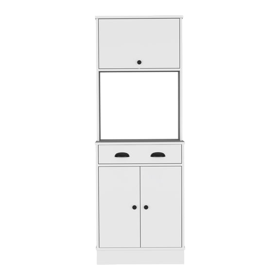 Microwave Stand Pantry Cabinet In White - Spacious For Kitchenware And Items, Compact Kitchen-, Easy To Install Shelf White, With Ample Space Design, Assemble