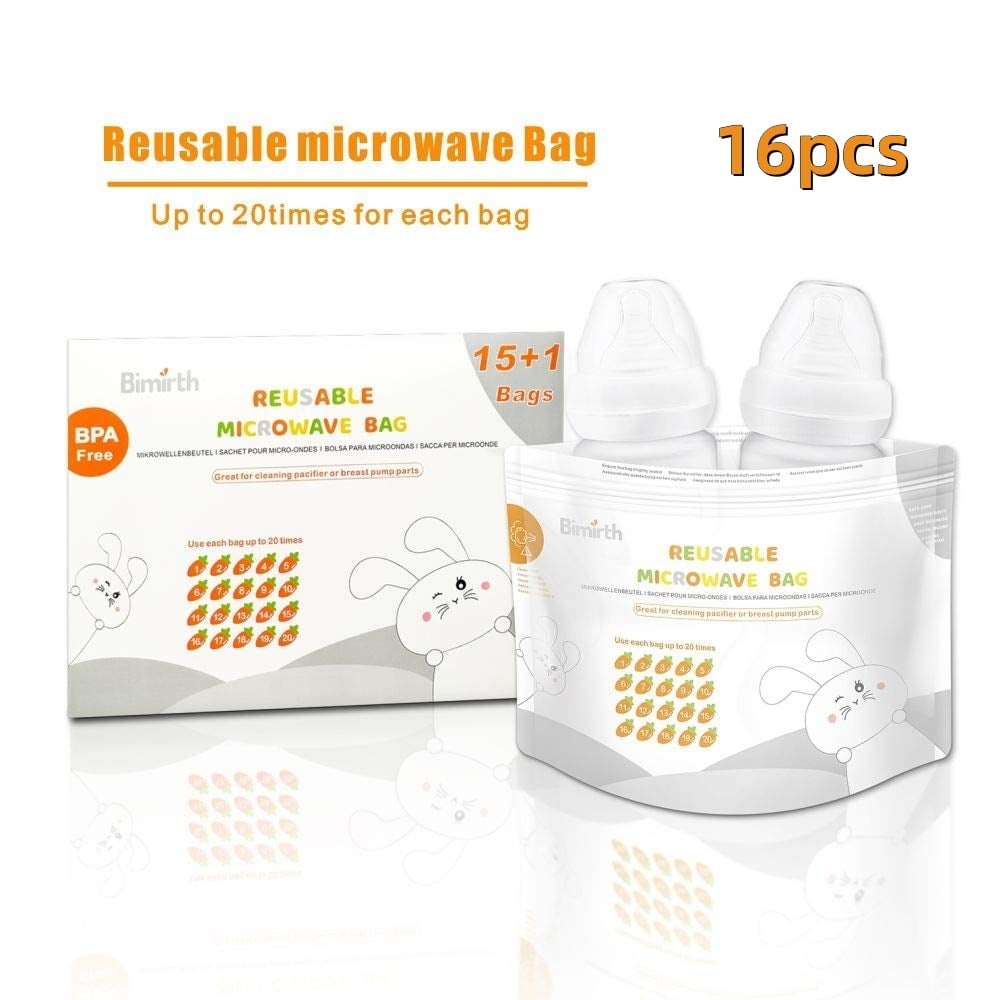 Motif Medical Breast Pump Parts Microwave Steam Sterilizer Bags Qty 7