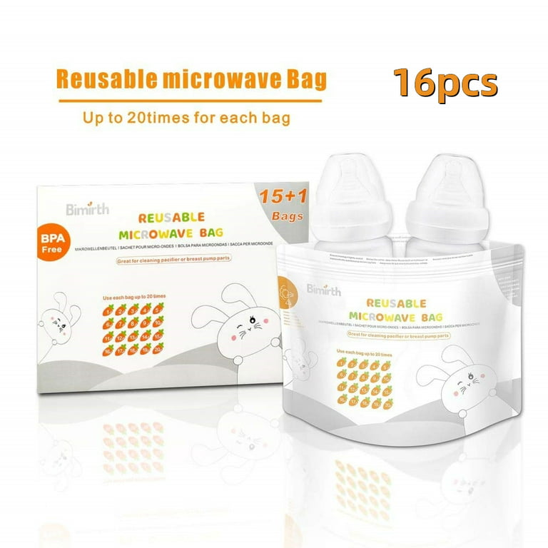 Impresa 15-Pack Microwave Baby Bottle Sterilizer Bags - 400 Uses