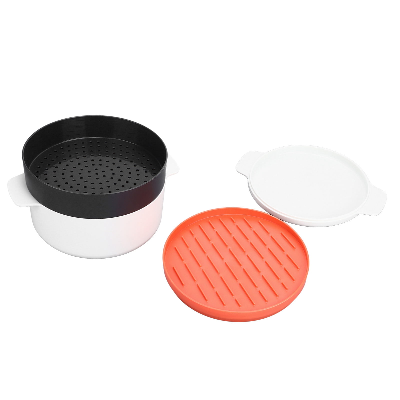 Microwave Steamer, 4 Layer Round Steaming Container Lunch Box With