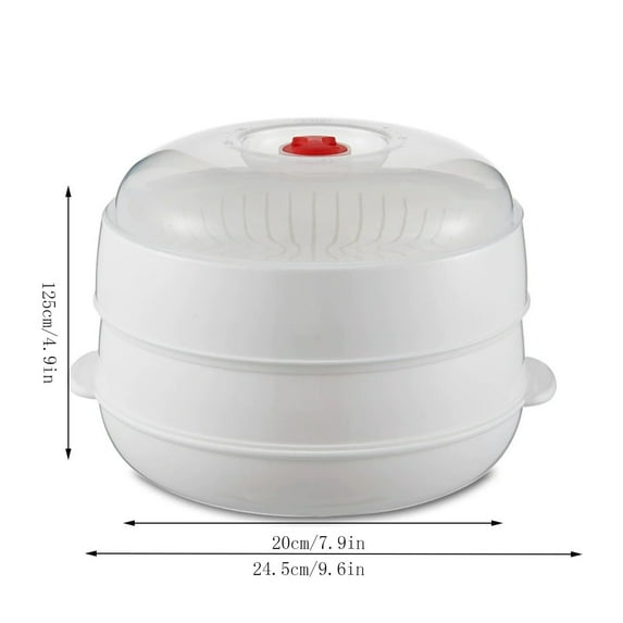 Microwave Steamer Microwave Steamer, Plastic Steam Rack for Microwave, Kitchen Utensil for Steaming Food, Round Design Steamer, Even Steam Distribution Cookware, Easy Clean Microwave Accessory