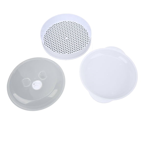 Microwave Steamers Transparent Cover Deformation Resistant Heated Steamer with Lid Handle for Home Kitchen