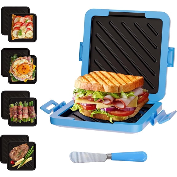 Microwave Toaster & Sandwich Maker(3 Min)|Microwave Panini Press, Grilled Cheese Toastie Maker | RV Essential Fast Cooking for Home, Office, Dorm Dishwasher Safe Cookware