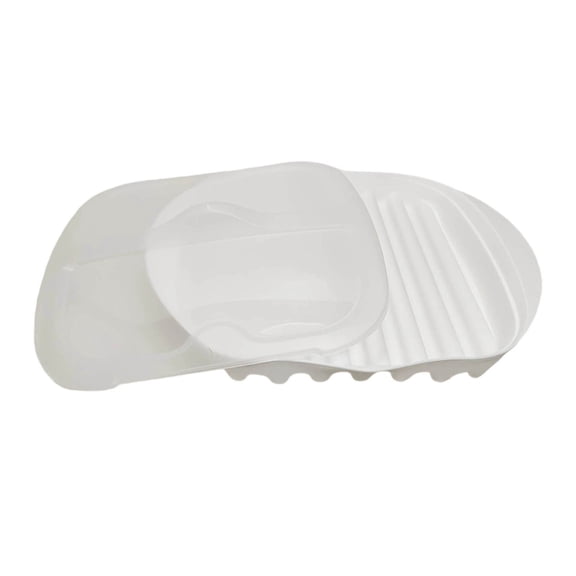 Microwave Tray with Splatter Cover Lid for Grease Proof Cooking Bacon and Sausages Dishwasher Safe White
