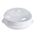 thumbnail image 1 of Microwave Vegetable Steamer Pasta Rice Fish Steaming Pot Healthy Eating, Kitchen Steamer Microwave-Safe Pan w/Lid Stackable Baskets, Round Hole Spacer, 1 of 5
