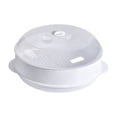 thumbnail image 1 of Microwave Vegetable Steamer Pot – Stackable Rice, Pasta, Fish Steaming Pan with Lid, Healthy Cooking, Microwave-Safe, Round Hole Basket Design, 1 of 7