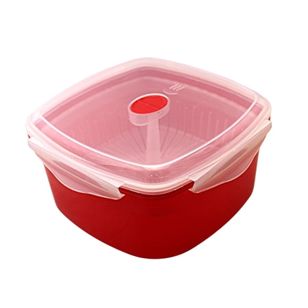 Microwave Vegetable Steamer with Removable Basket & Steam Vent Lid – BPA-Free 2.47L Cooker for Veggies, Fish & Poultry – Dependable Industries