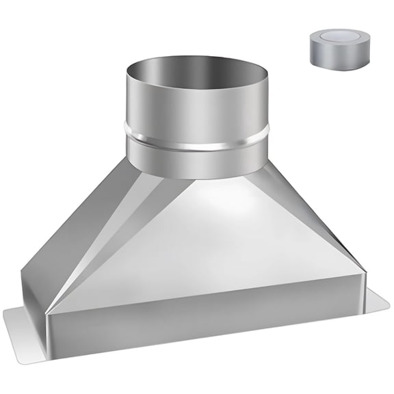 Microwave Vent Kit,Galvanized Steel Duct Transitions,Rectangular to Round Duct Transitions, Includes Gloves & Tape