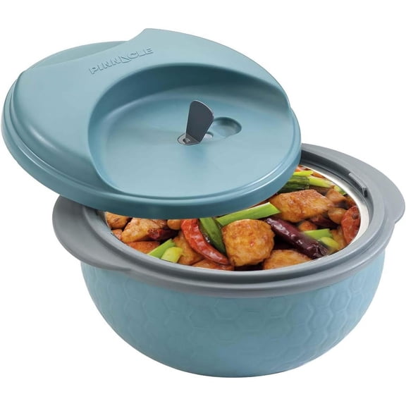 Microwave-safe stainless steel lunch box -insulated stainless food container/ bowl -wide mouth design -easy open lid -thermal insulated food jar, healthy meal prepping- keeps food hot/ cold -33 oz.