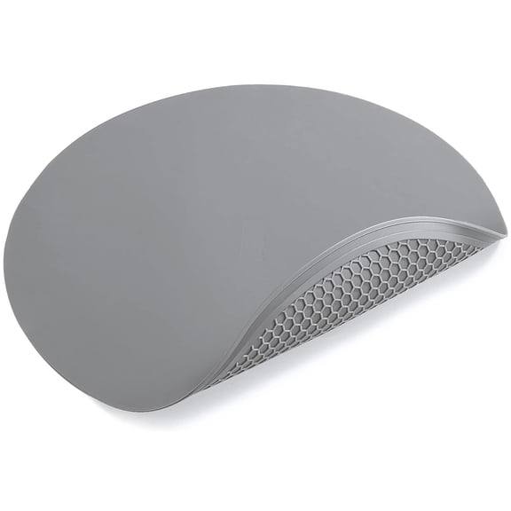 Microwave silicone mat, non slip trivet for hot pots and pans, jar opener, heat resistant counter protector, splatter guard, fits 11.7 inch turntables, dishwasher safe, gray