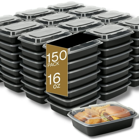 Microwaveable Container (Rectangular) with Lid, 16oz