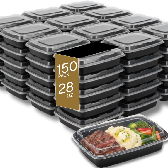 Microwaveable Container (Rectangular) with Lid, 28oz