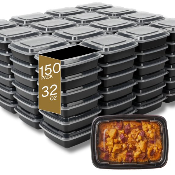 Microwaveable Container (Rectangular) with Lid, 32oz