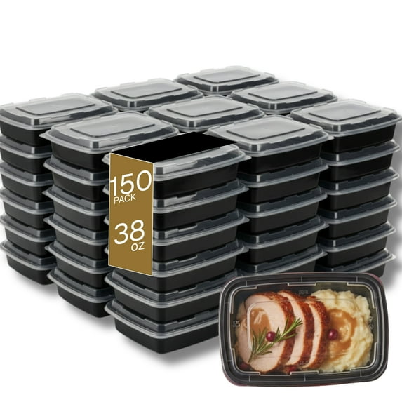 Microwaveable Container (Rectangular) with Lid, 38oz