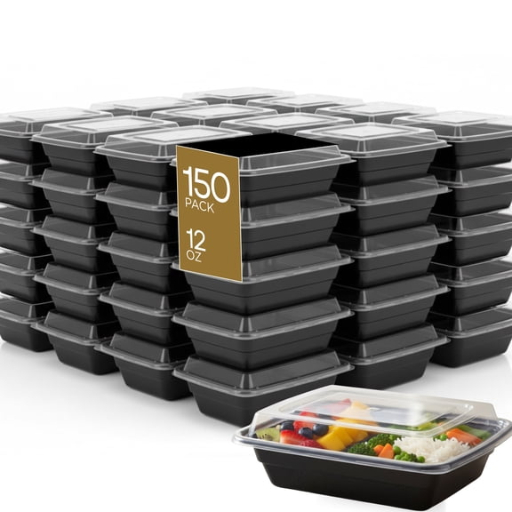 Microwaveable Container (Shallow) with Lid, 12oz