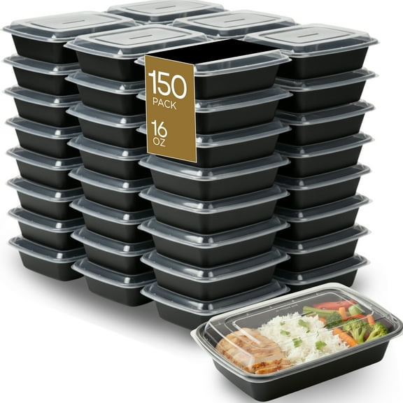 Microwaveable Container (Shallow) with Lid, 16oz