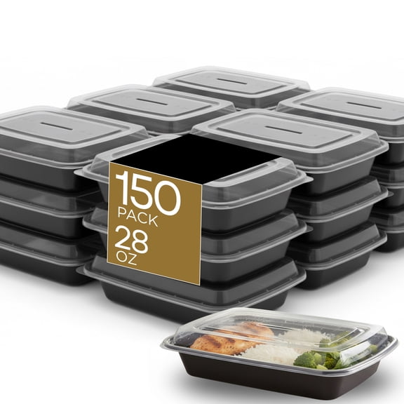 Microwaveable Container (Shallow) with Lid, 28oz