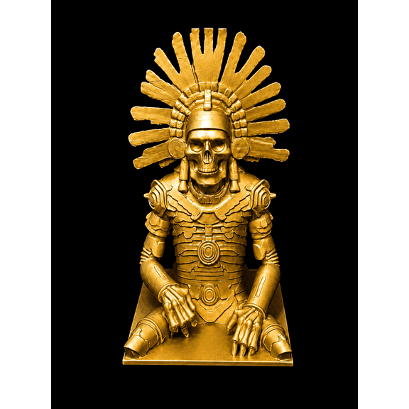 Mictlantecuhtli Aztec Skull Bookend