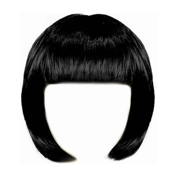 Mictong 10 inch straight Bob wig with bangs, high-quality short straight bangs wig, fashionable Bob wig with bangs, soft high-temperature silk straight hair wig, 1 piece, black