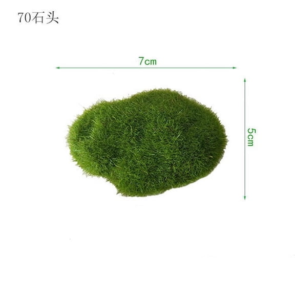 Mictong Artificial Moss Stone 5-piece Set, 2.76*2in Realistic Green Moss Stone - Used for Aquarium Decoration Moss Balls, Micro Landscape Providing Artificial Moss Stone