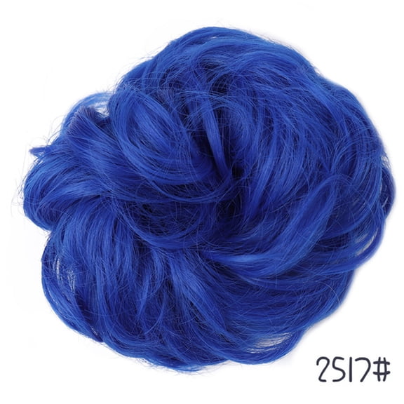 Mictong Blue Curly Hair Loop 1 Piece, 5.5X3.5 Inches Curly Wavy Messy Hair Bundle, Soft Messy Wig Hair Bundle, Suitable For Daily Hair Styling Use