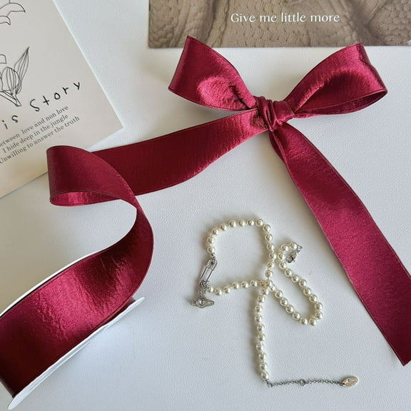 Mictong Bow Ribbon, 1.50 inches wide and 10 yards long, Gift Bouquet Packaging Ribbon, Multi purpose Decorative Ribbon, Used for Crafts, Activities, and Daily Use, 1 piece, Wine red