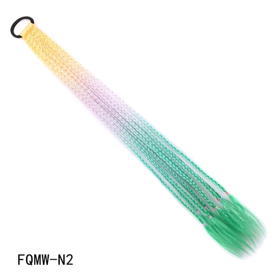 Mictong Braided Tail Extension Wig 1 Piece, 23.62 Inches With Rubber Band Braided Extensions, Reusable Ponytail, Suitable For Daily Hair Accessories, Style 2