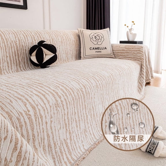 Mictong Chenille couch Covers, Bohemian Style couch Cover, Universal couch Cover, Waterproof and Washable couch Protection Cover, Suitable for Double couch, 70.87 * 90.56 inches, 1 piece, brown