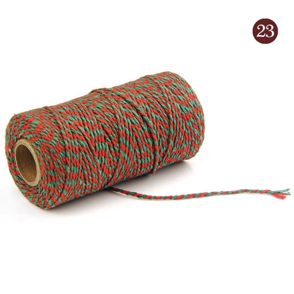 Mictong Christmas Cotton Rope, 0.08 inches wide and 108.82 yards long, suitable for Christmas gift packaging line, baking handicraft line, daily decoration line, 2 piece, Style H