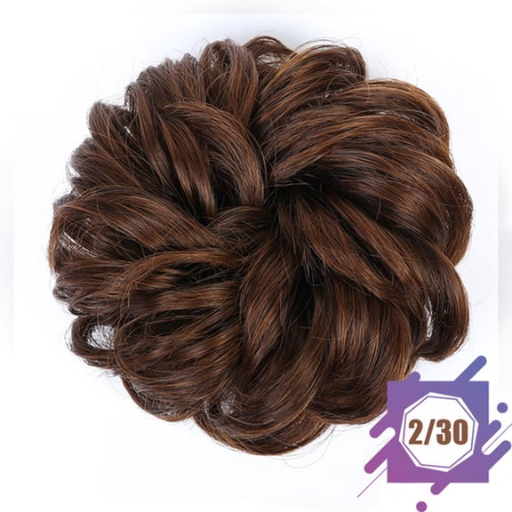Mictong Curly Hair Loop 1 Piece, 5.5X3.5 Inches Curly Wavy Messy Hair Bundle, Soft Messy Wig Hair Bundle, Suitable For Daily Hair Styling UseStyle 1