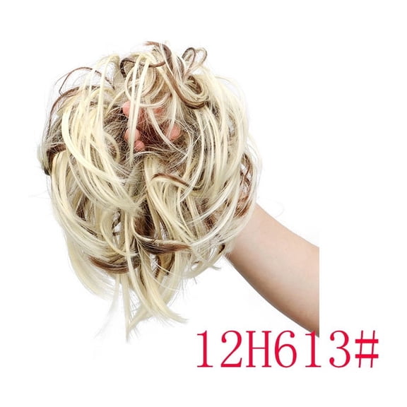 Mictong Curly Hair Loop 1 Piece, 5.91 * 5.91 Inch Curly Wavy Messy Hair Bundle, Soft Messy Wig Hair Bundle, Suitable For Daily Hair Styling UseStyle 1