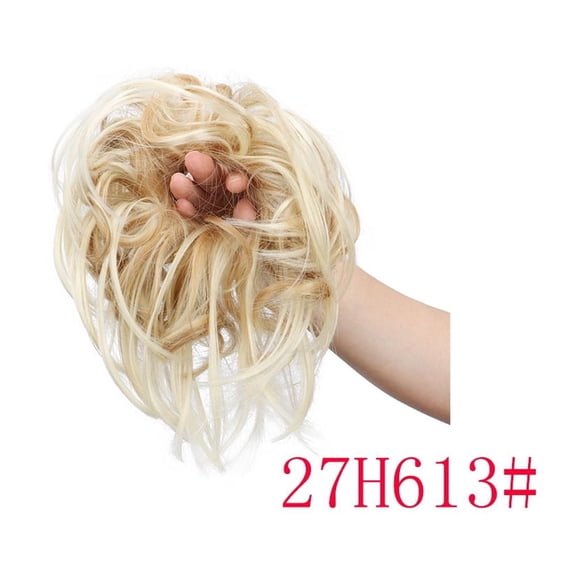 Mictong Curly Hair Loop 1 Piece, 5.91 * 5.91 Inch Curly Wavy Messy Hair Bundle, Soft Messy Wig Hair Bundle, Suitable For Daily Hair Styling UseStyle 3