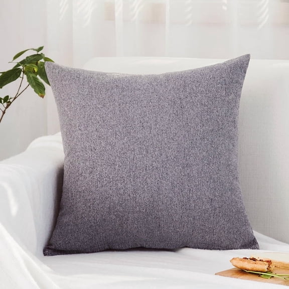 Mictong Dark Grey Cotton And Hemp Sofa Decorative Pillow Set, 1 Piece, 15.75 * 15.75 Inches, Machine Washable Pillowcase, Soft Living Room Home Decor Pillow