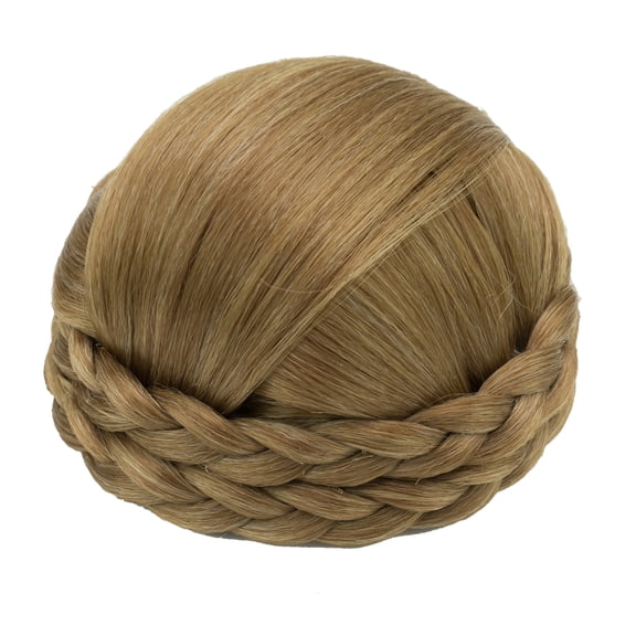 Mictong Deep Gold Braided Hair Bun, 4.33-Inch Hand Woven Lightweight And Easy To Clip Hair Accessory, Covering The Hair Bundles Of Daily Dancers At Weddings, Parties, And More