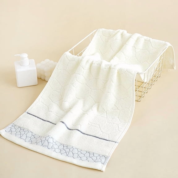 Mictong Geometric Shape Pure Cotton Towels -4 Pieces, 13.78X29.53 Inches Soft And Highly Absorbent Bathroom Hotel Towels, Gym Kitchen Multifunctional Towels, Light Blue