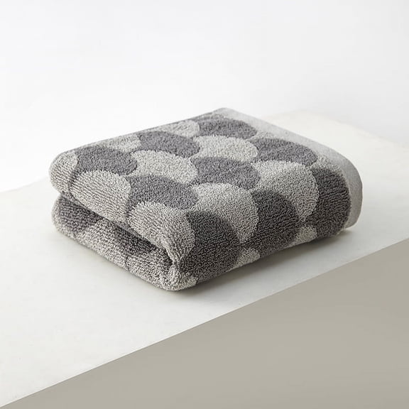 Mictong Grey Pure Cotton Geometric Shape Towel -2 Pieces, 29.53X13.39 Inches, Super Absorbent Soft Towel, Suitable For Daily Use In Households, Gyms, Bathroom Towels