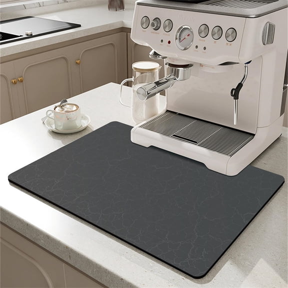 Mictong Kitchen Insulation Mat, 19.69 * 15.75 inch Dish Drain Mat for Kitchen Counter, Dish Drying Mat for Kitchen Counter, Non slip Drying Mat Made of Polyester and Rubber, Style J, 1 piece