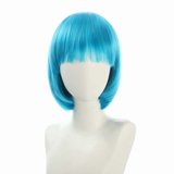 Short Lighter Mictong Light Blue Short Wig, 9.84-11.81 Inches Long, With Bangs ...