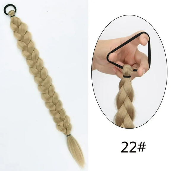 Mictong Light Brown Braided Ponytail Wig -2 Pieces, 24 Inch Long Heat-Resistant, Soft And Smooth Natural Looking Braided Braid Wig, Suitable For Daily Wear