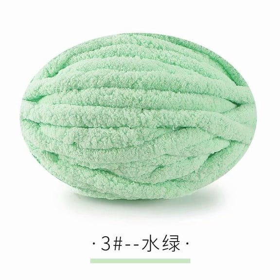 Mictong Light Green Coarse Spun Hand Woven Yarn 1 Roll 240G, Soft Plush Arm Knitted Yarn, Carpet Cushion Thick Yarn, Pet Bed, Diy Coarse Spun Scarf Fluffy Craft Yarn