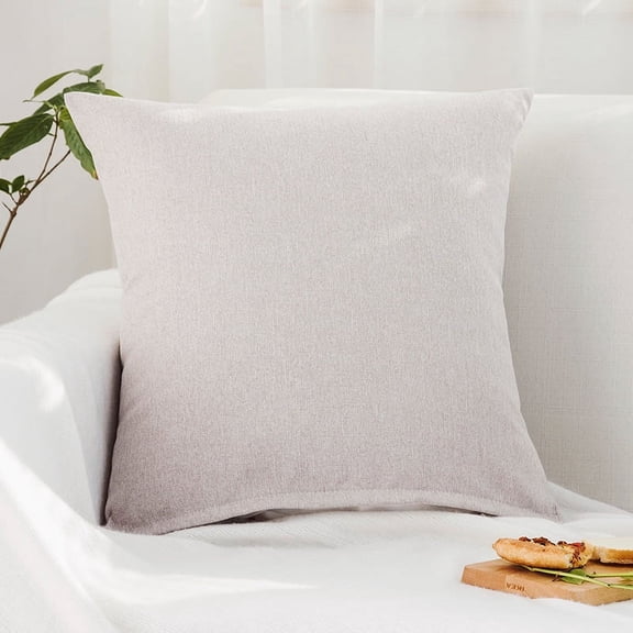 Mictong Light Grey Cotton And Hemp Sofa Decorative Pillow Set, 1 Piece, 15.75 * 15.75 Inches, Machine Washable Pillowcase, Soft Living Room Home Decor Pillow