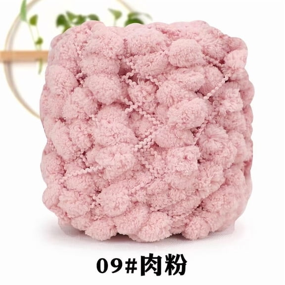 Mictong Light Pink Block Shaped Wool Ball Knitted Yarn -1 Roll, 100G, Pre Attached Wool Ball Yarn, Crochet Yarn, Seamless Blanket, And Fluffy Blanket Project Production Yarn