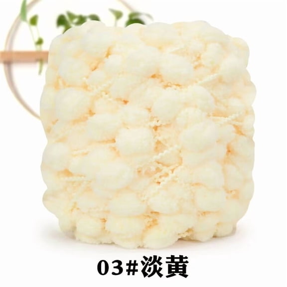 Mictong Light Yellow Block Shaped Wool Ball Knitted Yarn -1 Roll, 100G, Pre Attached Wool Ball Yarn, Crochet Yarn, Seamless Blanket, And Fluffy Blanket Project Production Yarn
