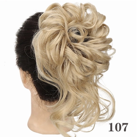 Mictong Long Hair Tie Wig Loop 1 Piece, 7.87 Inch Curly And Messy Hair Tie, Elastic Headband Hair Patches, Suitable For Short Hair, Quick Wear In Daily LifeStyle 18