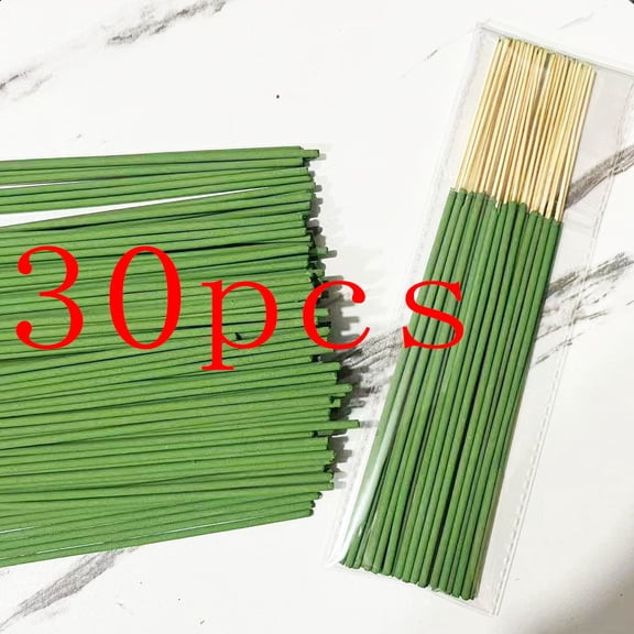 Mictong Natural Lemongrass Thread Fragrance, 8.67 inch Handmade Thread Fragrance, Natural Mosquito Repellent Fragrance, Suitable for Outdoor, Courtyard, Garden, Camping, 30 sticks, Green