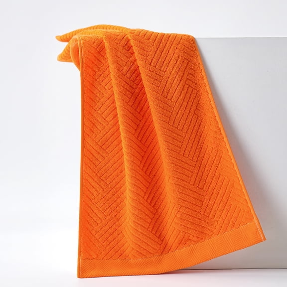 Mictong Orange Geometric Shape Towels -2 Pieces, 13.39X29.13 Inches, Super Absorbent Quick Drying Soft Cotton Towels, Suitable For Daily Household Use