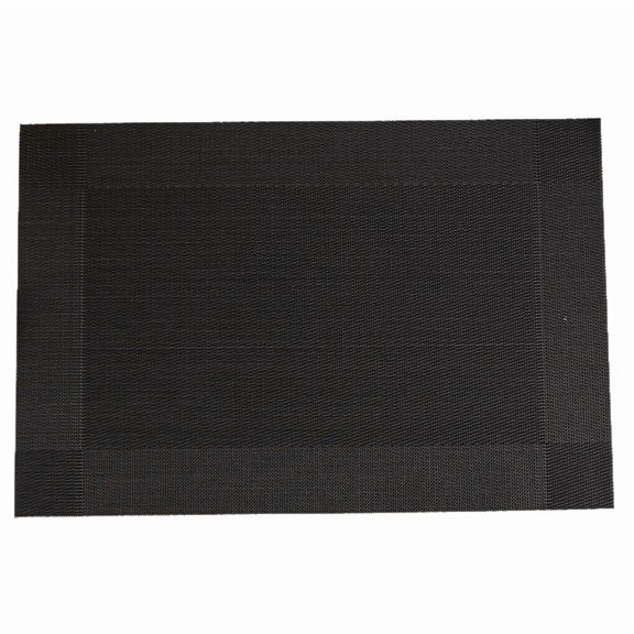 Mictong PVC Woven Heat-Resistant Placemat, 6 Pieces, 17.72X11.81 Inches, Waterproof Mat For Indoor, Outdoor And Restaurant Daily Use, Black