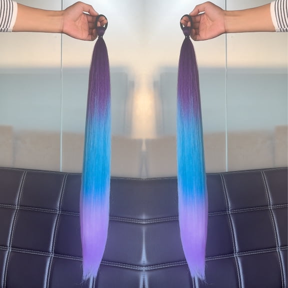 Mictong Ponytail 2-Piece Set, 24 Inches Long, Elastic Zip Tie, Lightweight, Soft And Fluffy, No Clip, Suitable For Daily Styling UseStyle 8